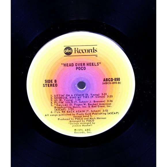 Vtg 1975 Poco Head Over Heels ABC Label LP Vinyl Record - Picture 8 of 8